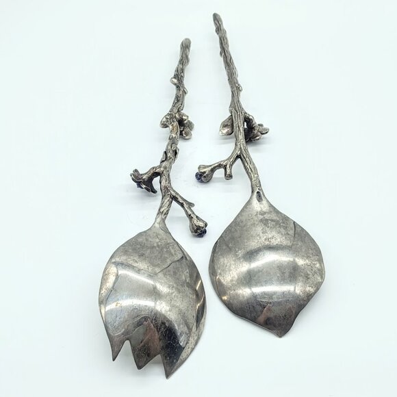 Vintage Bombay Company Metal Branch Floral Serving Set - Picture 4 of 5